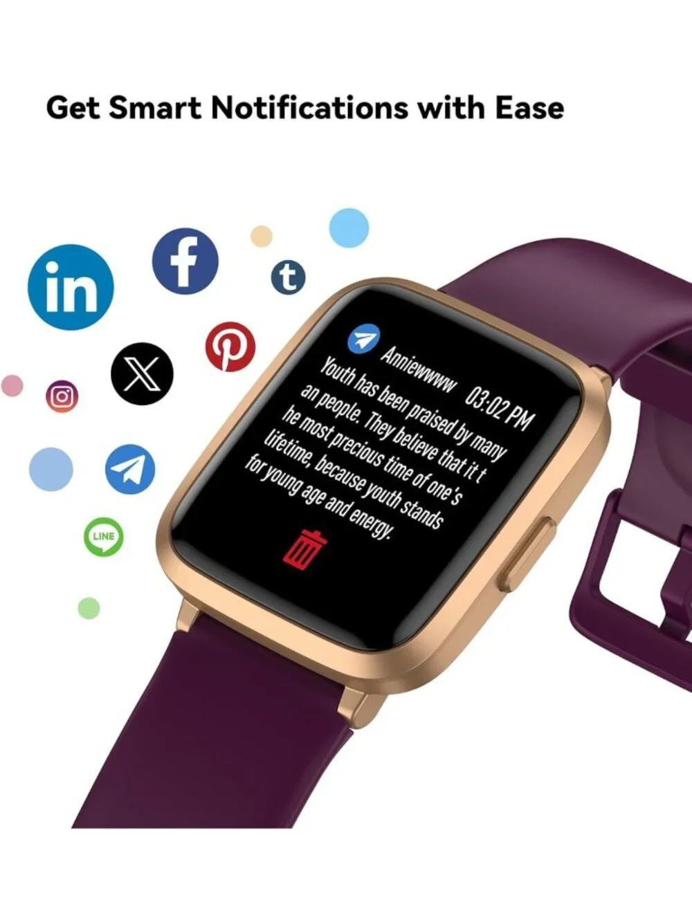 Heart Rate Fitness Tracker Watch - Activity & Pedometer Monitor for Workouts